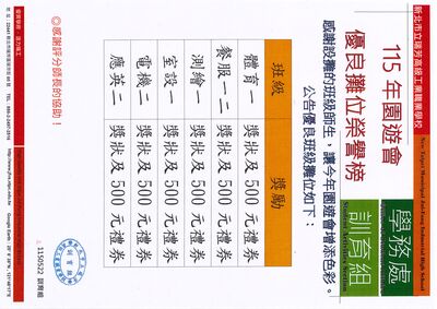 115年園遊會優良攤位榮譽榜圖片