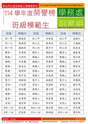 114學年度班級模範生圖片